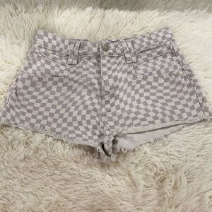 Aeropostale Jean Shorts - checkered Gray and White. Vintage high rise shortie.
